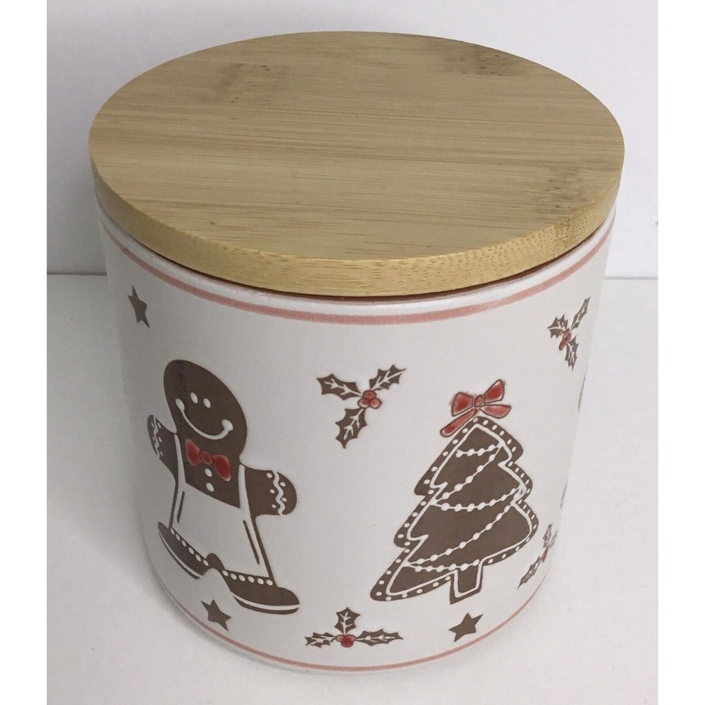 Eli & Ana Gingerbread Canister - Christmas 4.25" Tall - New